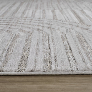 Homeroots 8' X 11' Gray And Ivory Abstract Distressed Area Rug  Polyester 558438