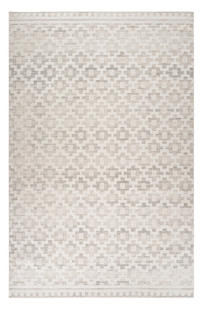 Homeroots 4' X 6' Cream And Beige Moroccan Area Rug  Polyester 558441