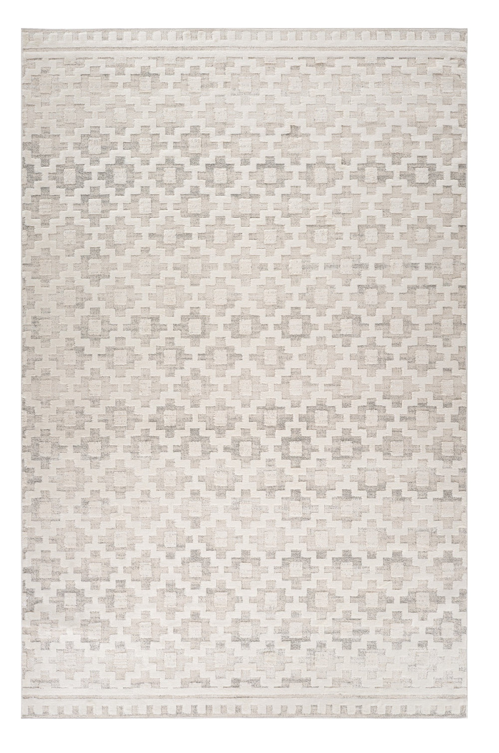 Homeroots 7' X 10' Cream And Beige Moroccan Area Rug  Polyester 558443