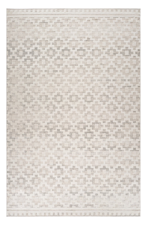 Homeroots 7' X 10' Cream And Beige Moroccan Area Rug  Polyester 558443