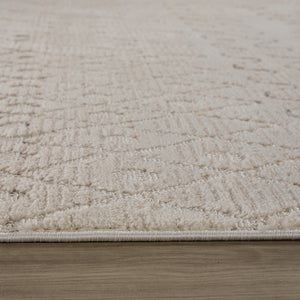 Homeroots 8' Gray And Beige Abstract Distressed Runner Rug - Durable, Stain-resistant, Perfect For High-traffic Areas 2' X 8' Polyester 558446