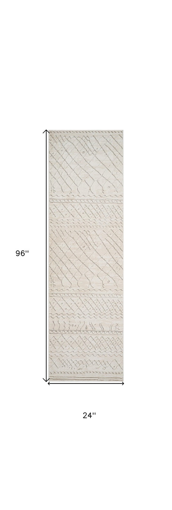 Homeroots 8' Gray And Beige Abstract Distressed Runner Rug - Durable, Stain-resistant, Perfect For High-traffic Areas 2' X 8' Polyester 558446