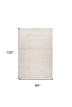 Homeroots 7' X 10' Gray And Beige Abstract Distressed Area Rug  Polyester 558449