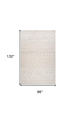 Homeroots 8' X 11' Gray And Beige Abstract Distressed Area Rug  Polyester 558450