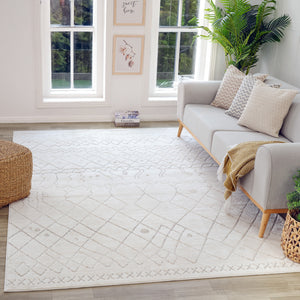 Homeroots 8' X 11' Gray And Beige Abstract Distressed Area Rug  Polyester 558450