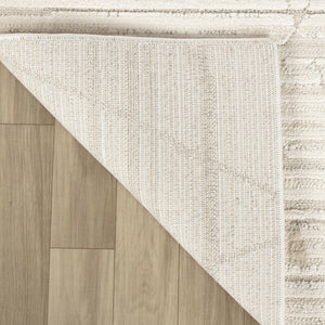 Homeroots 8' Gray And Beige Geometric Distressed Runner Rug - Stylish, Stain-resistant Design For Any Space 2' X 8' Polyester 558452