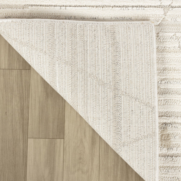 Homeroots 8' Gray And Beige Geometric Distressed Runner Rug - Stylish, Stain-resistant Design For Any Space 2' X 8' Polyester 558452