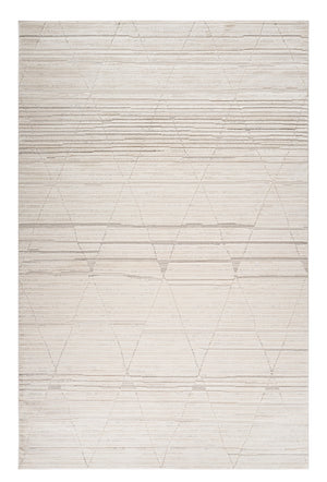 Homeroots 4' X 6' Cream And Beige Abstract Area Rug  Polyester 558453