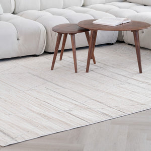 Homeroots 8' X 11' Cream And Beige Abstract Area Rug  Polyester 558456