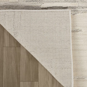 Homeroots 8' Gray And Beige Geometric Distressed Runner Rug - Durable, Stain Resistant, Modern Design For Any Space 2' X 8' Polyester 558458