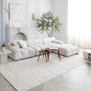 HomeRoots 7' Gray and Beige Abstract Distressed Area Rug - Stylish, Durable, and Perfect for Modern Interiors 558461