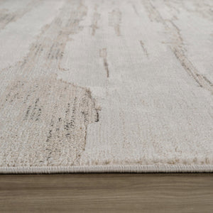 HomeRoots 5' Gray and Beige Abstract Distressed Area Rug - Durable, Stain-Resistant Design for Any Room 8' X 11' 558462
