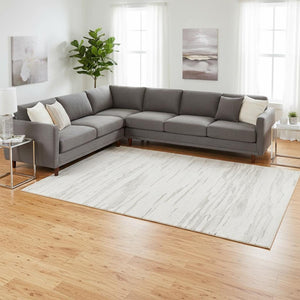 HomeRoots 5' Gray and Beige Abstract Distressed Area Rug - Durable, Stain-Resistant Design for Any Room 8' X 11' 558462