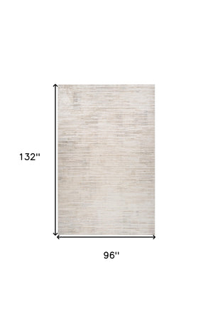 Homeroots 8' X 11' Gray And Beige Geometric Distressed Area Rug  Polyester 558462