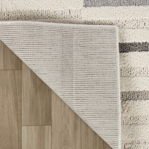 HomeRoots 5' Gray and Cream Abstract Distressed Area Rug - Modern Elegance for High-Traffic Spaces and Homes 8' X 11' 558467