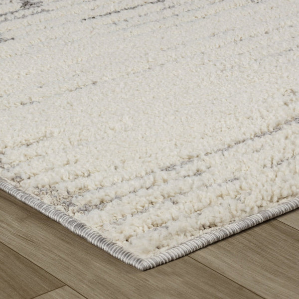 HomeRoots 5' Gray and Cream Abstract Distressed Area Rug - Stylish, Durable Design for Busy Homes & Modern Decor 5' X 8' 558470