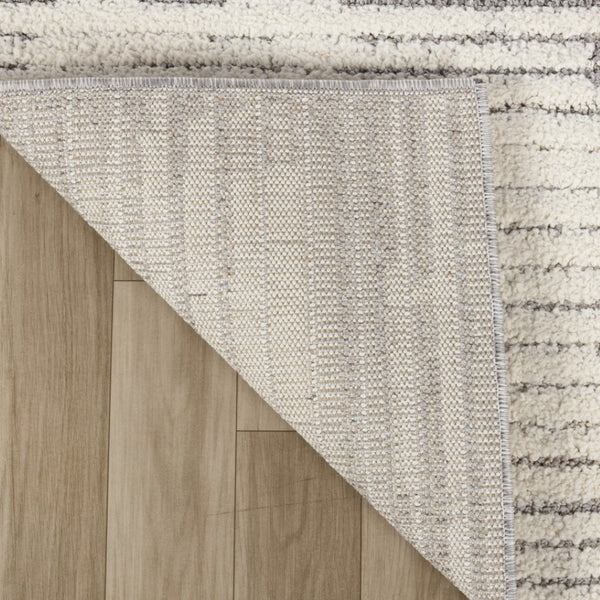 HomeRoots 5' Gray and Cream Abstract Distressed Area Rug - Stylish, Durable Design for Busy Homes & Modern Decor 5' X 8' 558470