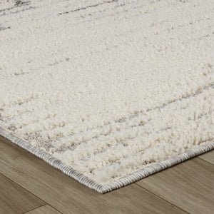 HomeRoots 5' Gray and Cream Abstract Distressed Area Rug - Stylish, Durable Design for Busy Homes & Modern Decor 7' X 10' 558471
