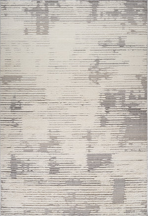 Homeroots 8' X 11' Gray And Cream Abstract Distressed Area Rug  Polypropylene 558472