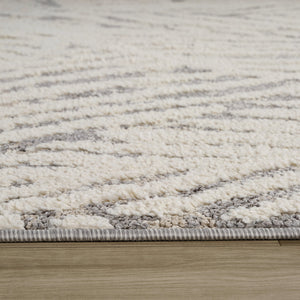 Homeroots 7' X 10' Gray And Cream Botanical Leaves Area Rug  Polypropylene 558476