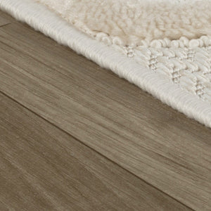 Homeroots 5' X 8' Cream And Beige Geometric Distressed Area Rug  Polyester 558485