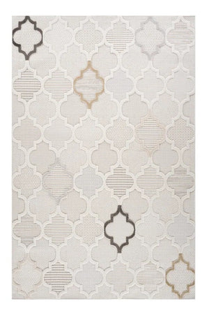 Homeroots 8' X 11' Cream And Beige Geometric Distressed Area Rug  Polyester 558487