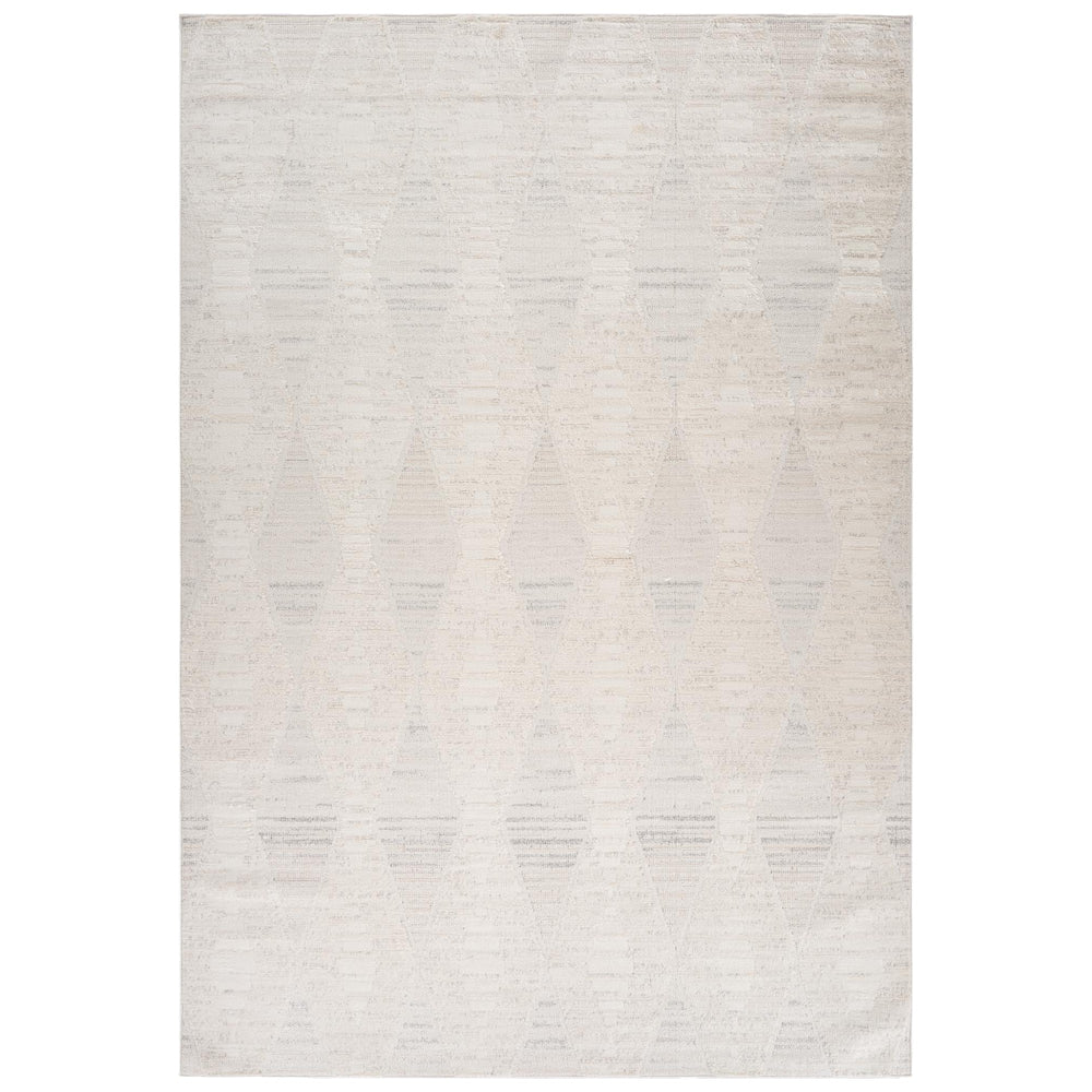 Homeroots 4' X 6' Cream And Beige Geometric Distressed Area Rug  Polyester 558490