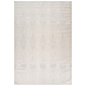 Homeroots 4' X 6' Cream And Beige Geometric Distressed Area Rug  Polyester 558490