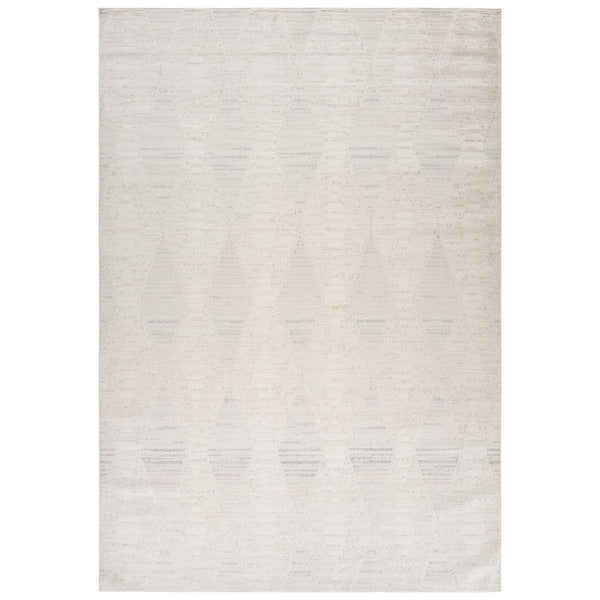 Homeroots 4' X 6' Cream And Beige Geometric Distressed Area Rug  Polyester 558490