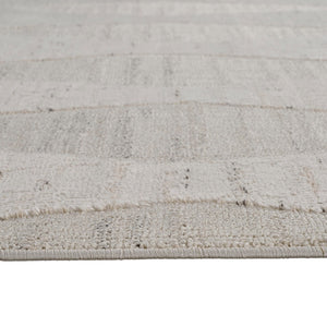 Homeroots 4' X 6' Cream And Beige Geometric Distressed Area Rug  Polyester 558490