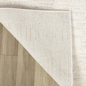 Homeroots 4' X 6' Cream And Beige Geometric Distressed Area Rug  Polyester 558490