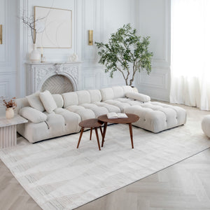 Homeroots 4' X 6' Cream And Beige Geometric Distressed Area Rug  Polyester 558490