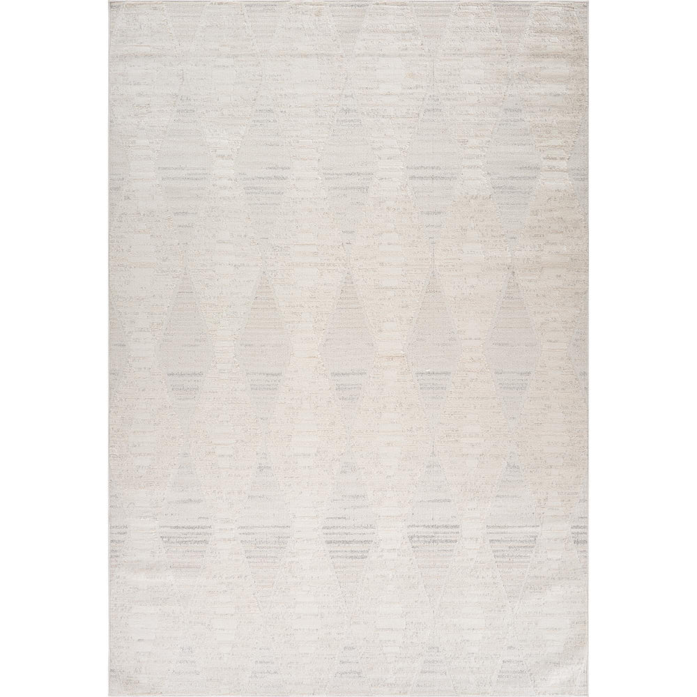 Homeroots 5' X 8' Cream And Beige Geometric Distressed Area Rug  Polyester 558491