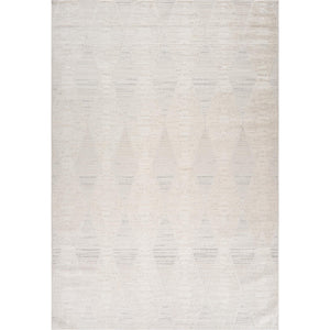 Homeroots 5' X 8' Cream And Beige Geometric Distressed Area Rug  Polyester 558491