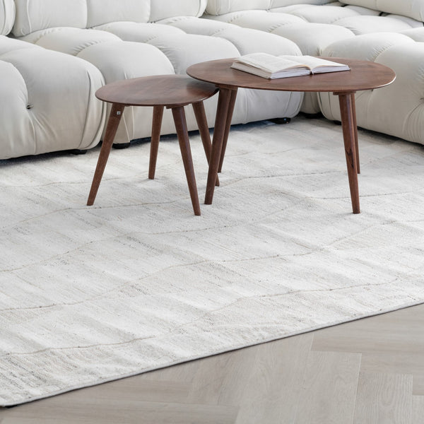 Homeroots 5' X 8' Cream And Beige Geometric Distressed Area Rug  Polyester 558491