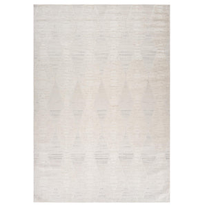 Homeroots 7' X 10' Cream And Beige Geometric Distressed Area Rug  Polyester 558492