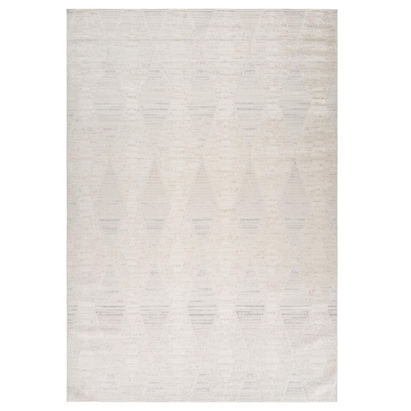 Homeroots 7' X 10' Cream And Beige Geometric Distressed Area Rug  Polyester 558492