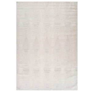 Homeroots 8' X 11' Cream And Beige Geometric Distressed Area Rug  Polyester 558493