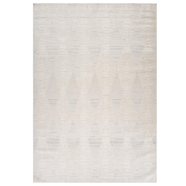 Homeroots 8' X 11' Cream And Beige Geometric Distressed Area Rug  Polyester 558493