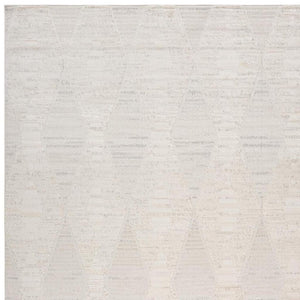 HomeRoots 5' Cream and Beige Geometric Distressed Area Rug – Modern, Durable Design for Stylish Home Décor 8' X 11' 558493