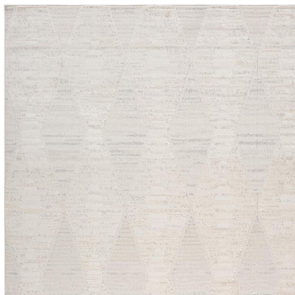 HomeRoots 5' Cream and Beige Geometric Distressed Area Rug – Modern, Durable Design for Stylish Home Décor 8' X 11' 558493