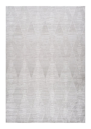 Homeroots 4' X 6' Gray And Ivory Geometric Distressed Area Rug  Polyester 558496