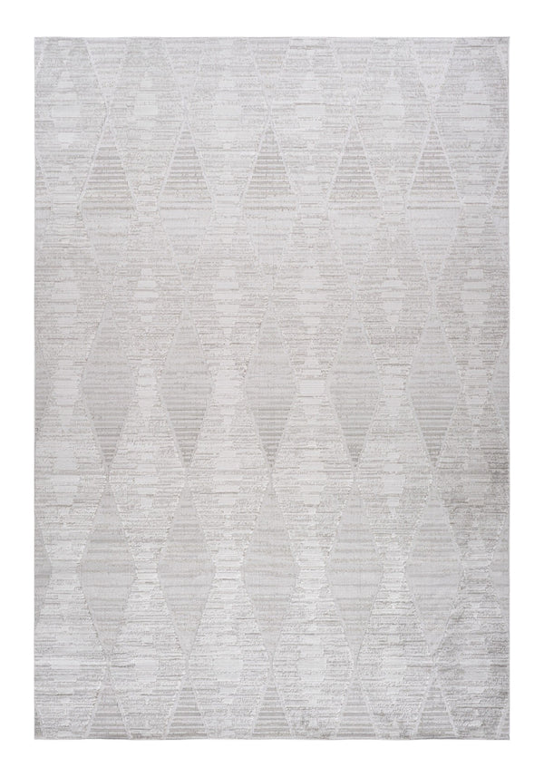 Homeroots 4' X 6' Gray And Ivory Geometric Distressed Area Rug  Polyester 558496