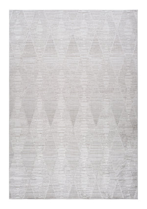Homeroots 5' X 8' Gray And Ivory Geometric Distressed Area Rug  Polyester 558497