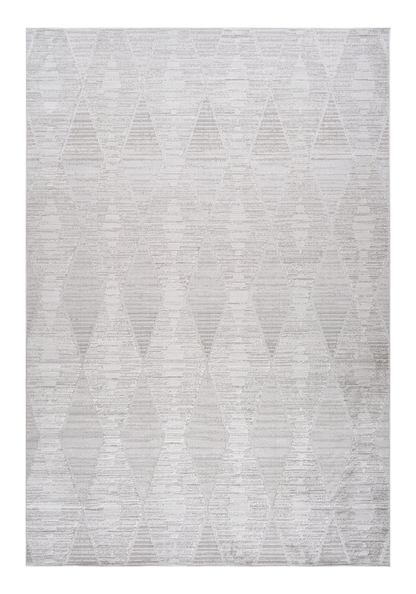 Homeroots 5' X 8' Gray And Ivory Geometric Distressed Area Rug  Polyester 558497