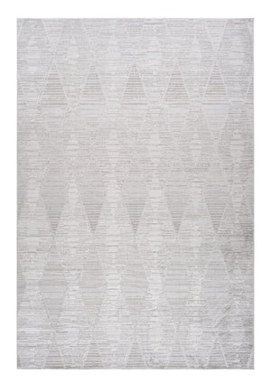 Homeroots 8' X 11' Gray And Ivory Geometric Distressed Area Rug  Polyester 558499