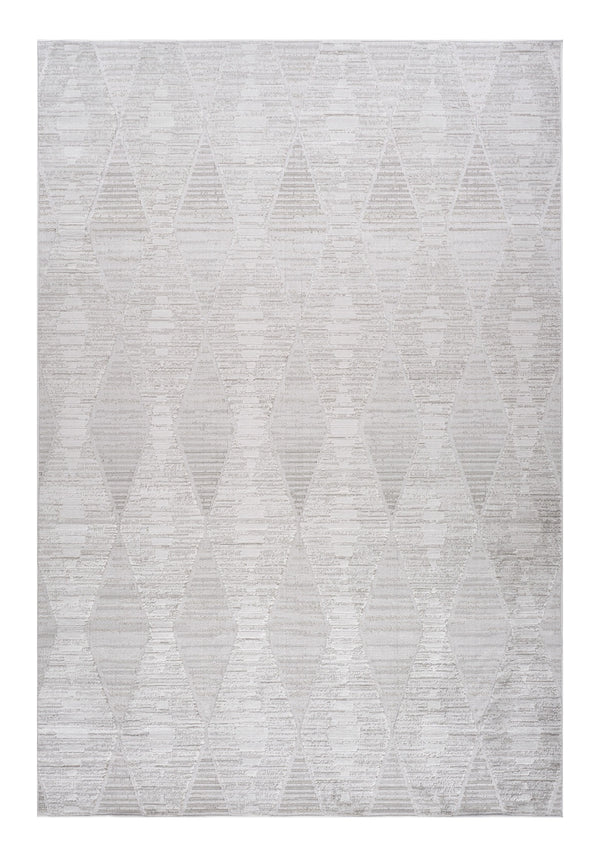 Homeroots 8' X 11' Gray And Ivory Geometric Distressed Area Rug  Polyester 558499