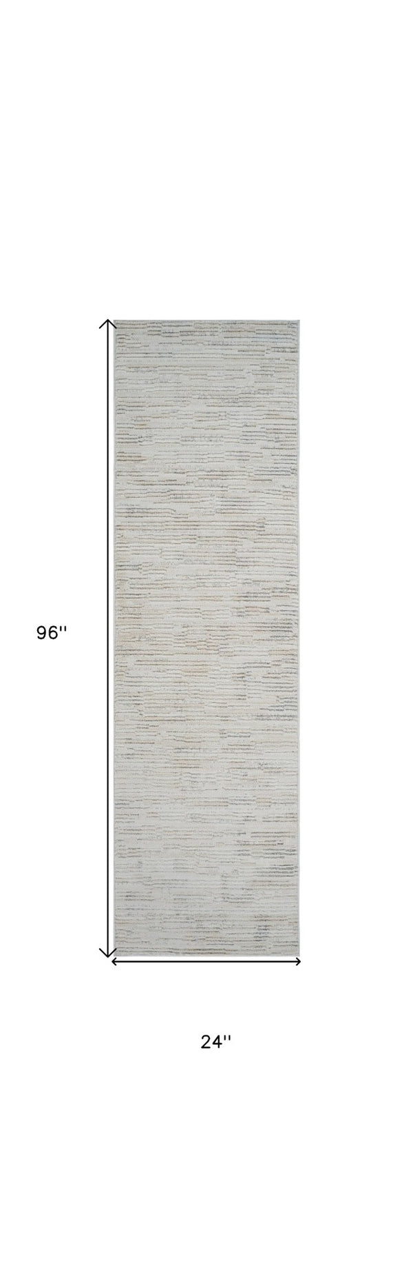 Homeroots 8' Gray And Beige Geometric Distressed Runner Rug - Durable, Stain Resistant, Perfect For High Traffic Areas! 2' X 8' Polyester 558501