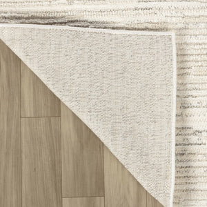 HomeRoots 8' X 11' Cream and Beige Abstract Area Rug - Stylish, Stain-Resistant Design for High-Traffic Spaces 558505