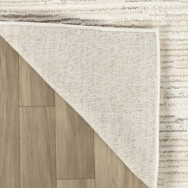 HomeRoots 8' X 11' Cream and Beige Abstract Area Rug - Stylish, Stain-Resistant Design for High-Traffic Spaces 558505